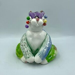 Annaco Creations-Amy Lacombe cat 2001 with sunglasses Whimsi Clay Figurine